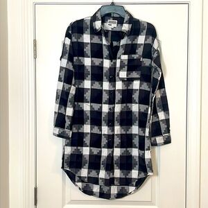 NWT Vans Casual Black & White Vitti Midi Flannel Shirt Dress Size XS NWT